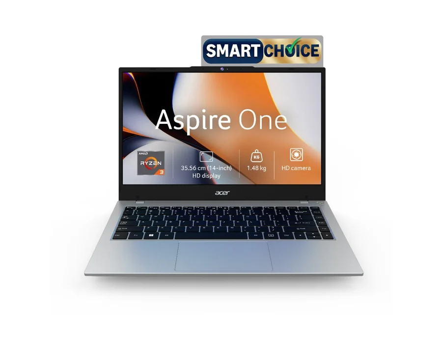 Acer Aspire One, AMD Ryzen 3 7320U, Windows 11 Home + MS Office, 8GB RAM, 256 GB SSD, 14" (35.56 cm) display, Silver, A114-43, 1.48 kg Thin and Light laptop