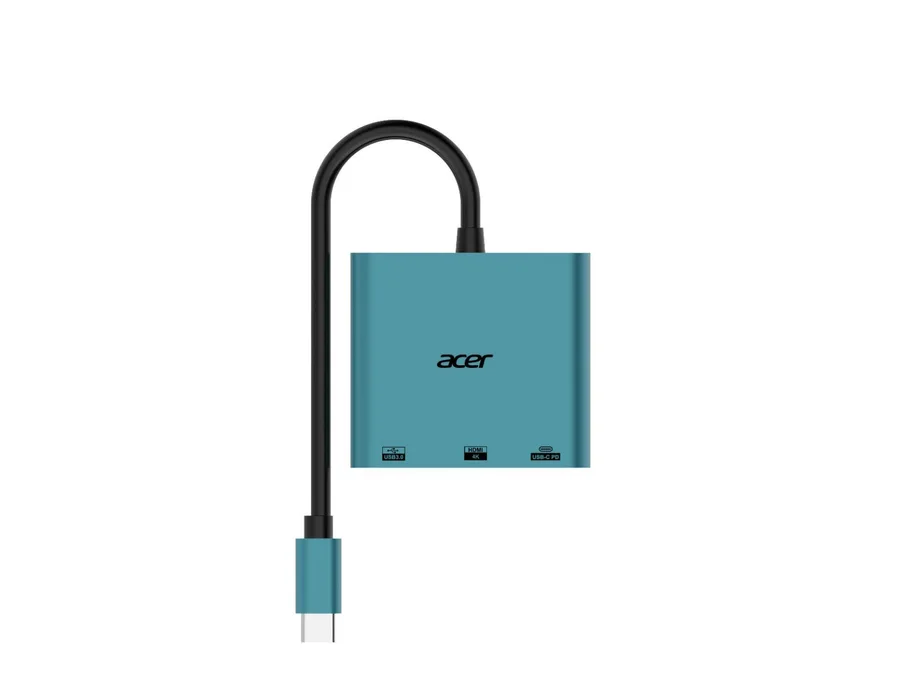 Acer MultiLink 3-in-1 USB-C Hub | 4K HDMI @30Hz | USB 3.0 5Gbps Data Transfer | 100W USB-C Power Delivery Pass-Through | Plug & Play USB-C Adapter for MacBook, Windows Laptop, Tablet & Smartphone