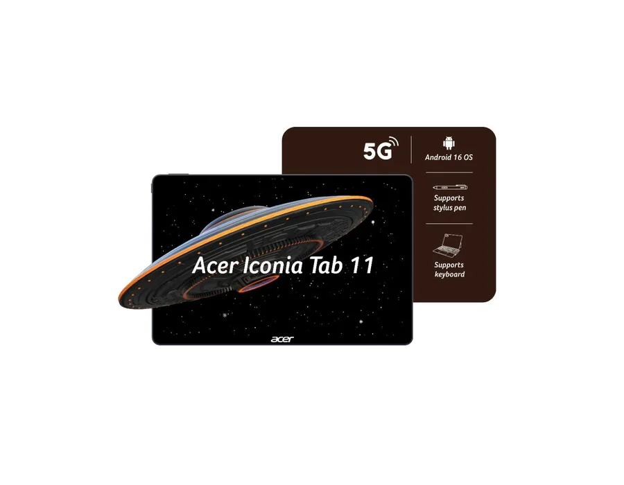 Acer ICONIA Tab 11 , 27.81 cm (10.95”) 90 Hz IPS Display, 1200*1920 (FHD) resolution 450 nits, 8 GB RAM + 128 GB Storage, 13MP Rear + 8MP Front Camera, Fingerprint R – ZT.T01SI.03L