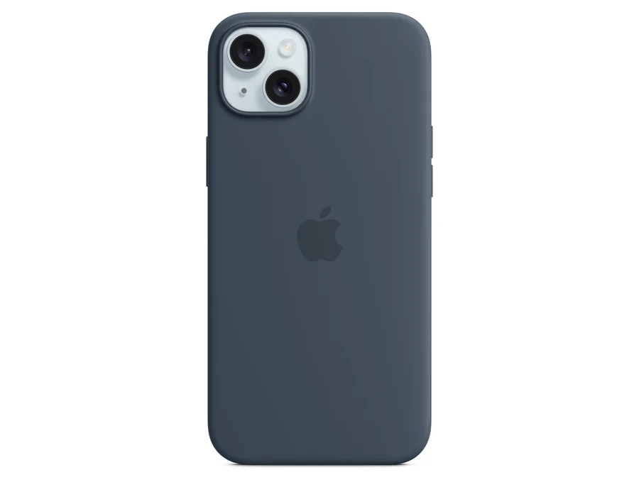 Apple iPhone 15 Plus Silicone Case with MagSafe – Storm Blue