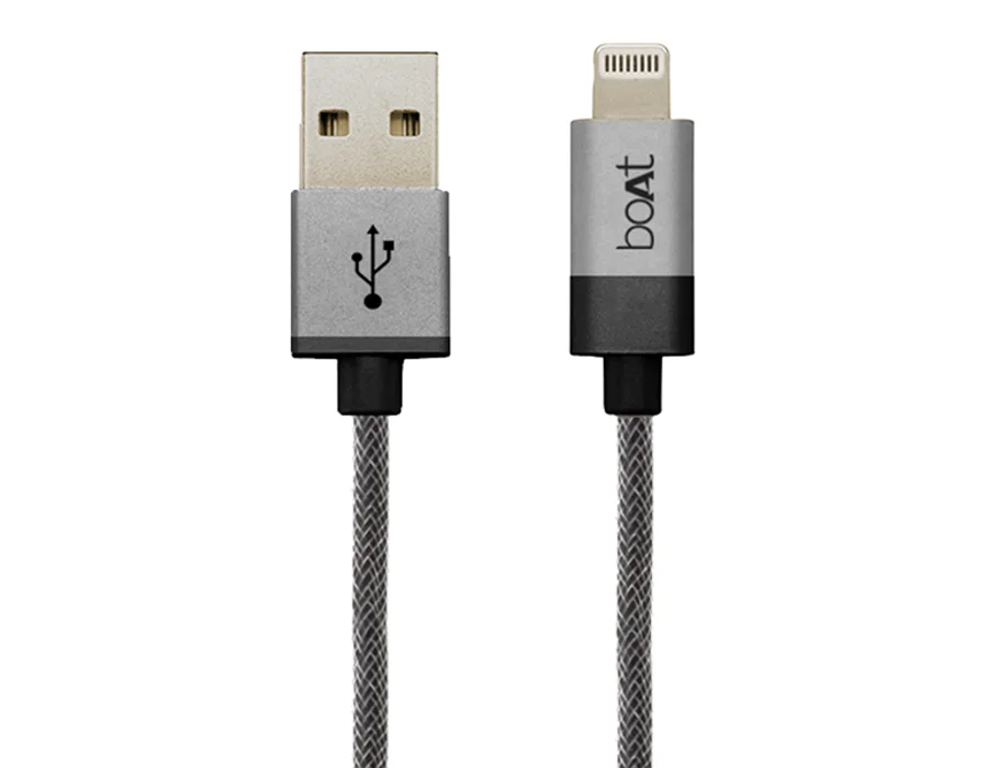 boAt Charger Lightning Cable 500 Apple Certified Cable 1 Meter — Silver
