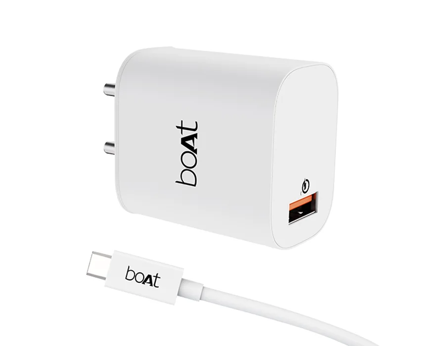 boAt 18w WCD QC3.0 Fast Charger Adaptor with Type C Cable