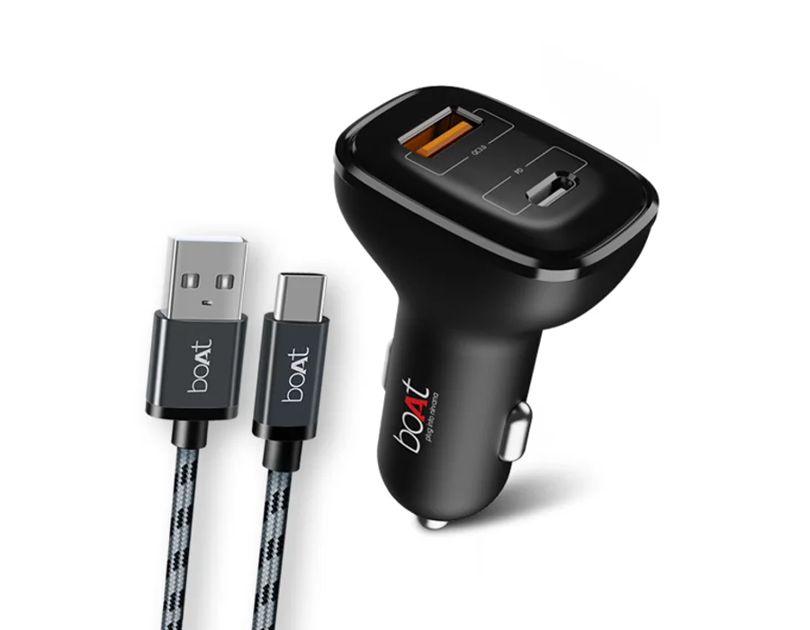 boAt Dual QC-PD Port Rapid Car Charger With Type C Cable