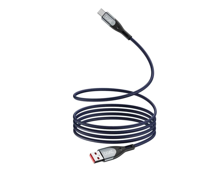 boAt Type A to C 65W Cable — Electric Blue