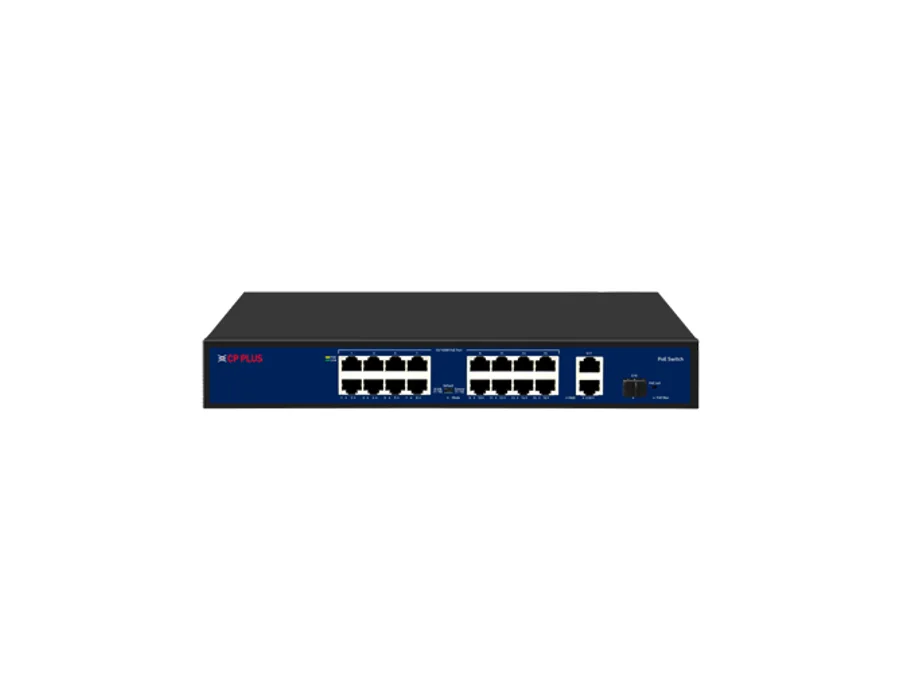 CP Plus CP-DNW-HPU16G2F1-20 – 19 Ports Switch with 16 PoE Ports & 2 Gigabit + 1 SFP Port