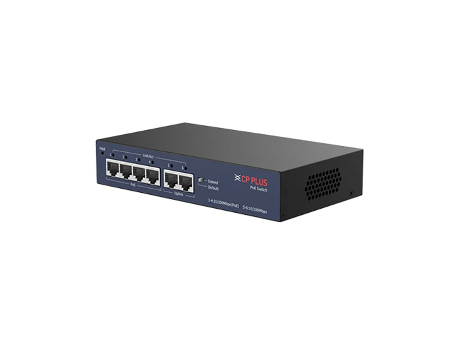 CP Plus CP-UNW-HPU4H2-48 – 4 Ports Unmanaged PoE Switch with 2 Uplink Ports
