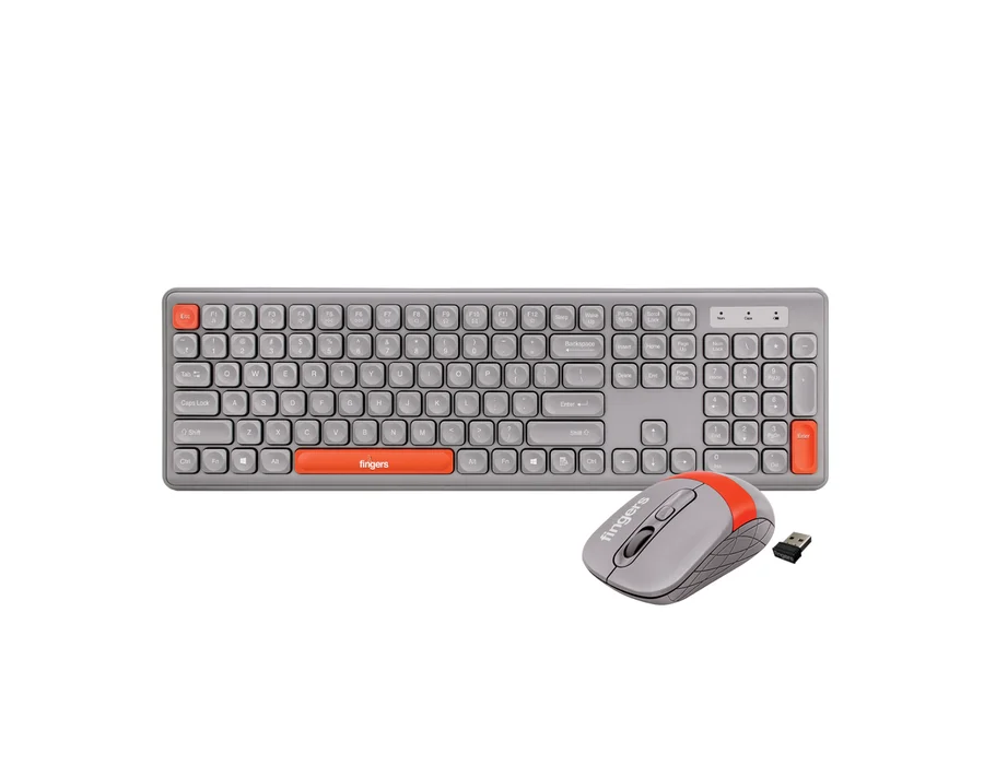 FINGERS Exquisite Combo – Rangeela Series — Wireless - Pearl Grey + Orange