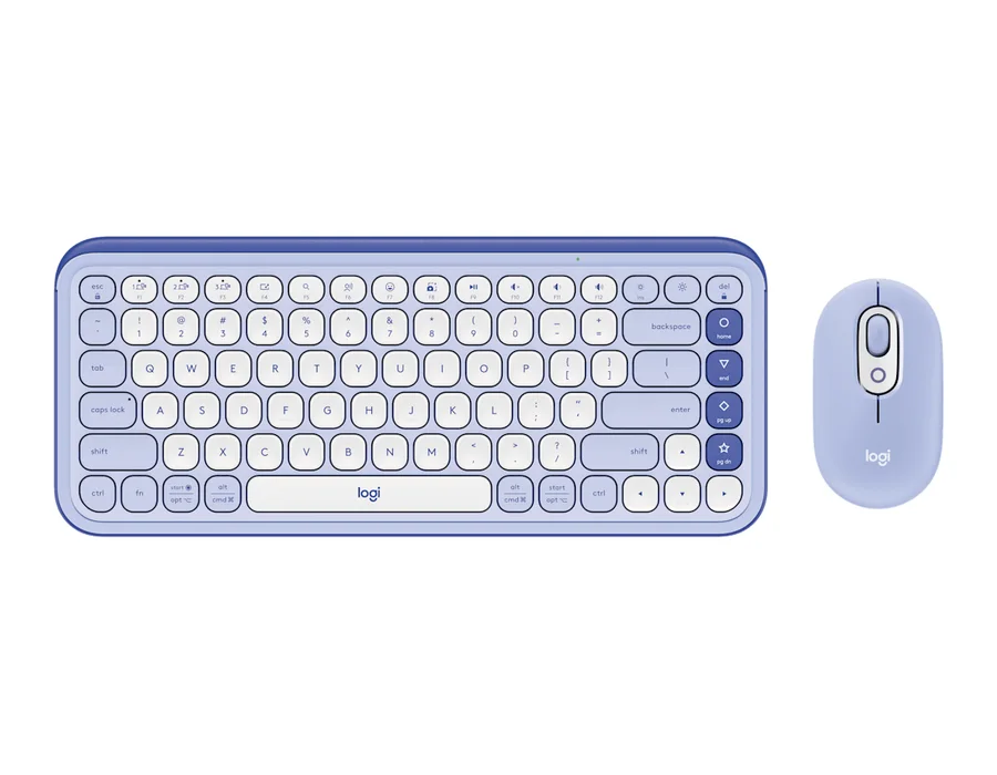 Logitech POP Icon Combo - Lilac & Off White - English US (QWERTY)