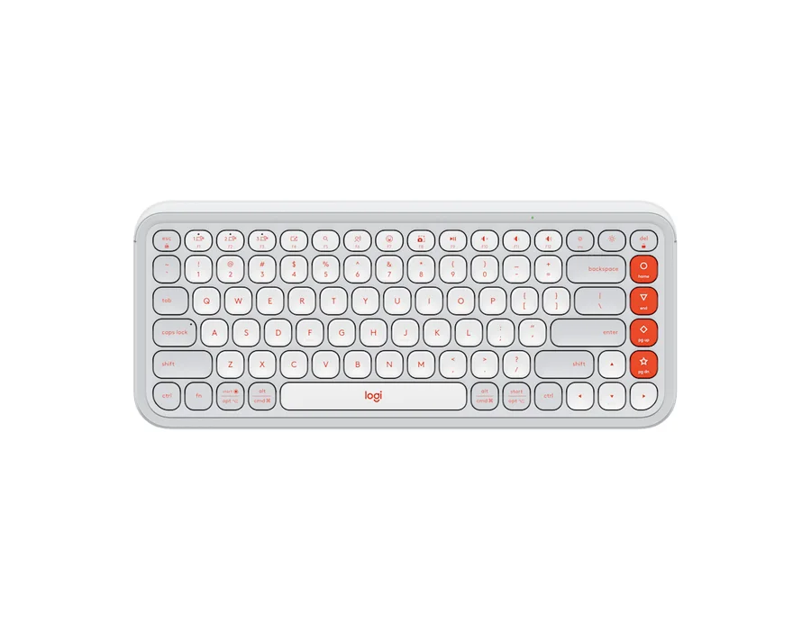 Logitech POP Icon Keys - Off White & Orange - English US (QWERTY)