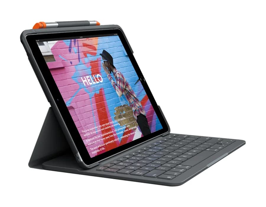 Logitech Slim Folio for iPad - Graphite - English US (QWERTY)