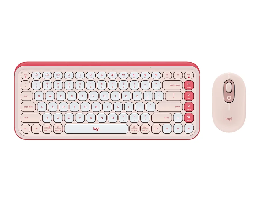 Logitech POP Icon Combo - Rose & Off White - English US (QWERTY)
