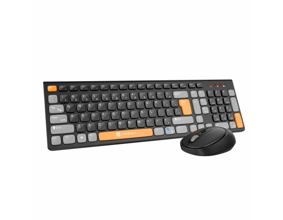 Portronics Key7 Combo — Black +Orange