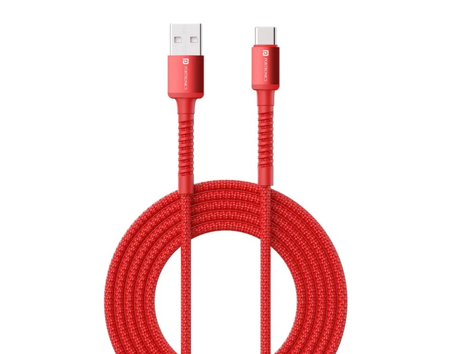 Portronics Konnect X - 6A USB to Type C 2m — Red