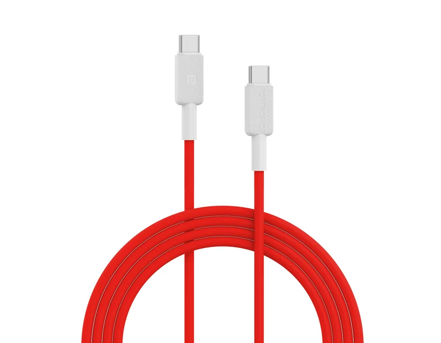 Portronics Konnect Link C Square 100W Type C to Type C Cable — Red