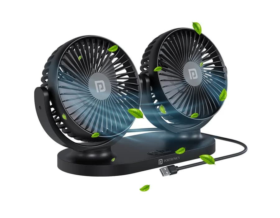 Portronics Twin Cool — Black