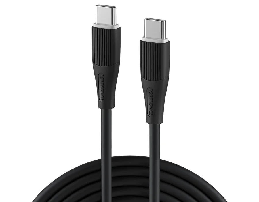 Portronics Silklink Type C TO Type C 60W 1M — Black
