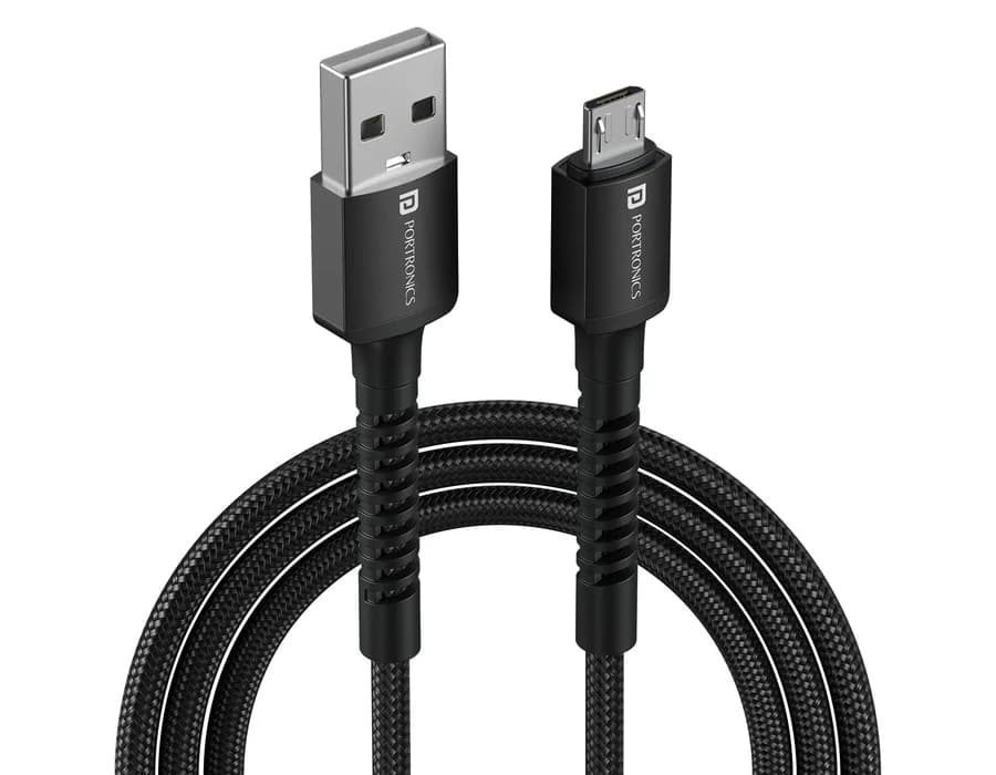Portronics Konnect X - USB to Micro 3A 1M — Black