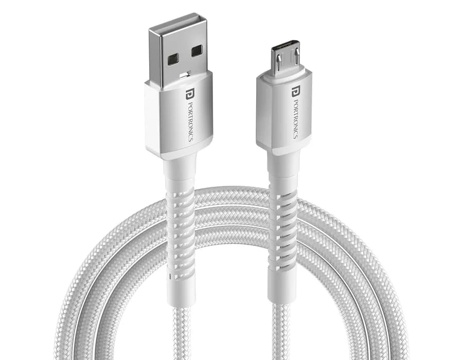 Portronics Konnect X - USB to Micro 3A 1M — White