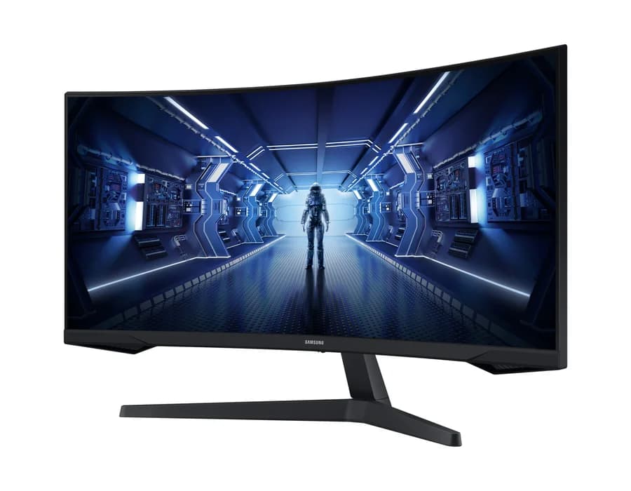 Samsung 86 cm (34) Odyssey G5 Curved Gaming Monitor with WQHD resolution – LC34G55TWWWXXL