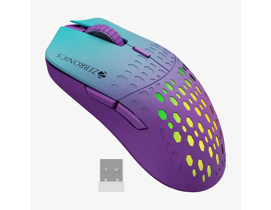 Zebronics Marine Wireless Gaming Mouse — Purple