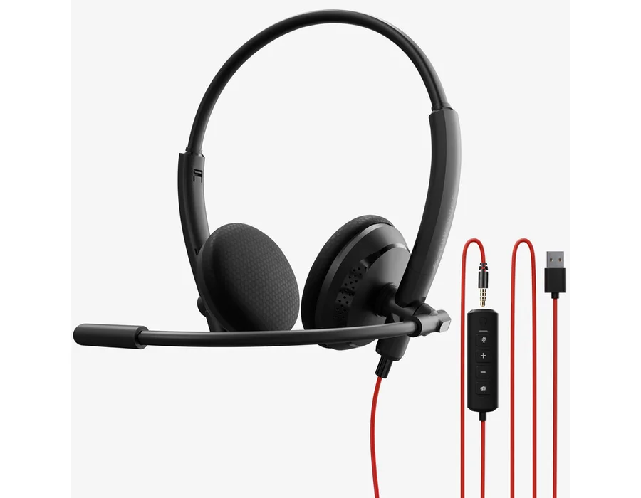 Zebronics VCX101 Wired Headphone with Mic for Work Calls (3.5mm Jack with Detachable USB Cable)