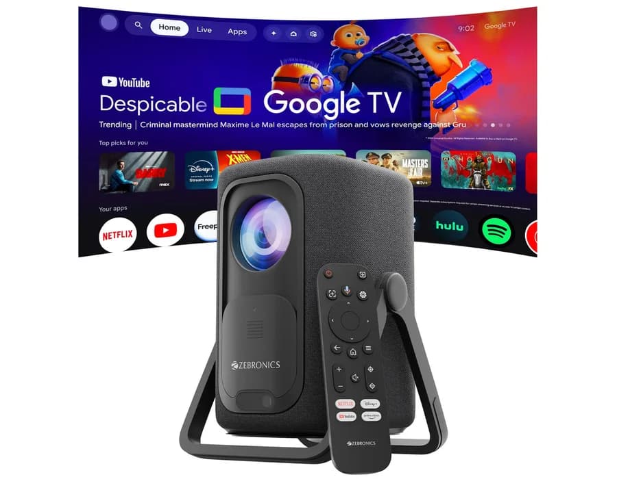 Zebronics PixaPlay 77G (Official Google TV Projector with 4K support)