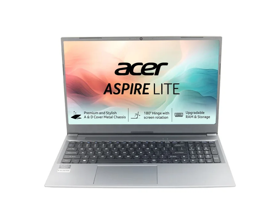 Acer Aspire Lite, AMD Ryzen 3 5400U Processor, 8GB RAM, 256 GB SSD, 15.6” (39.62 cm) Full HD IPS, Windows 11 Home, MS Office, Gray, 1.59 kg , AL15-41, Thin and Light Laptop