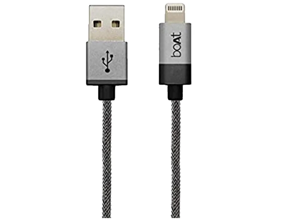 boAt Charger Lightning Cable 500 Apple Certified 2 Meter — Grey