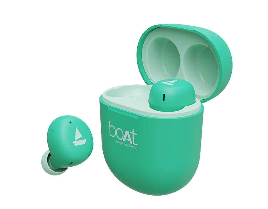 boAt Airdopes 381 — Mint Green