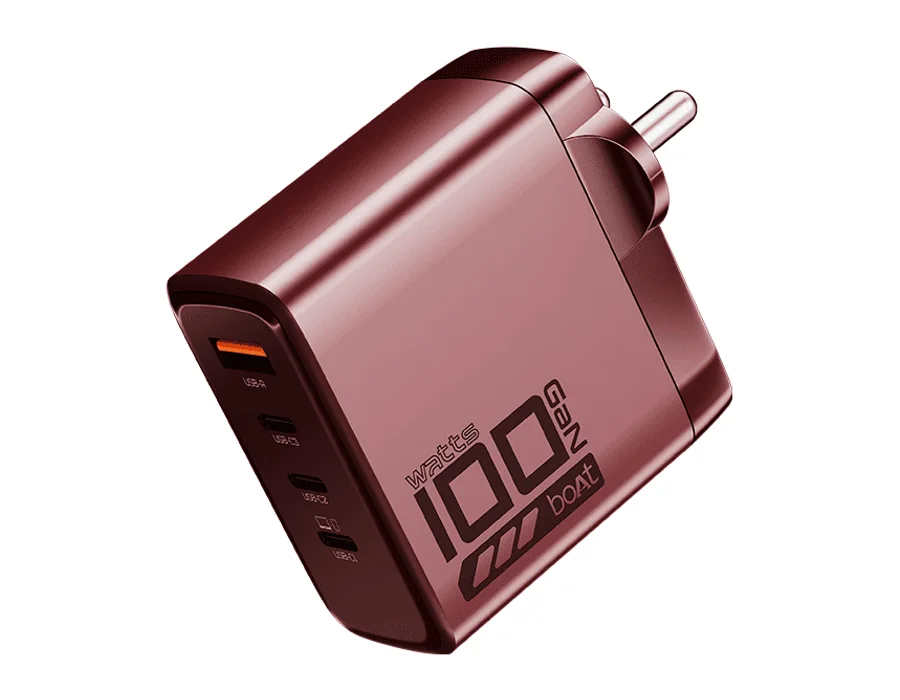 boAt 100W GaN Charger — Monarch Red