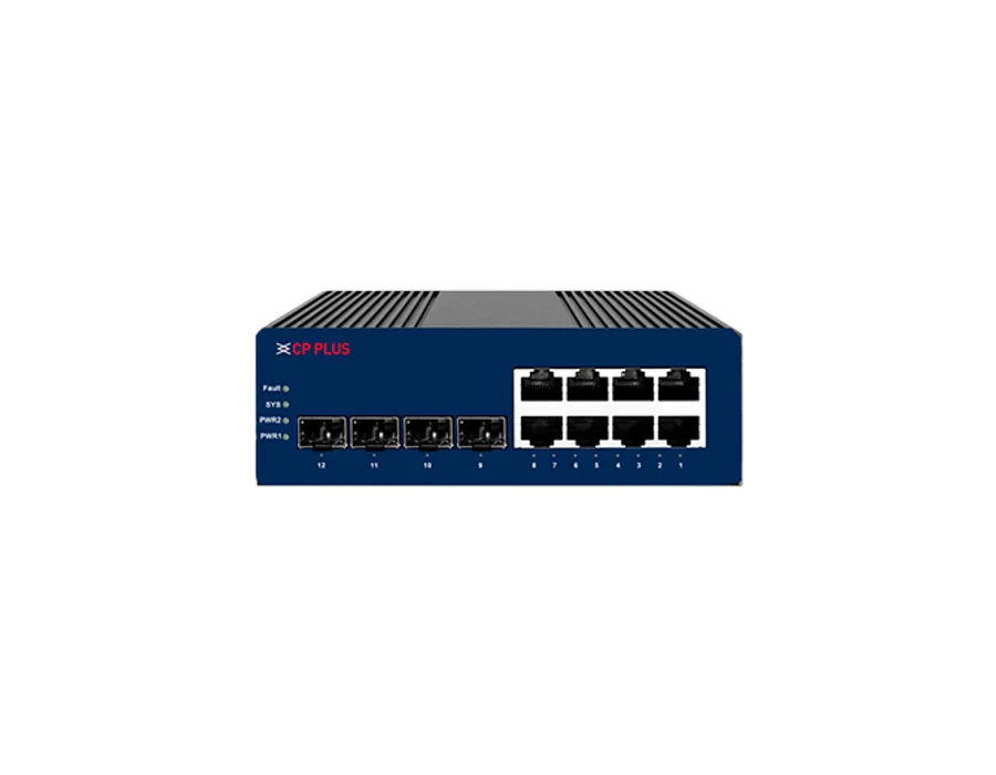 CP Plus CP-ANW-GPM8F4T-N30 – 8 Ports Gigabit Managed PoE Switch with 4 SFP Ports