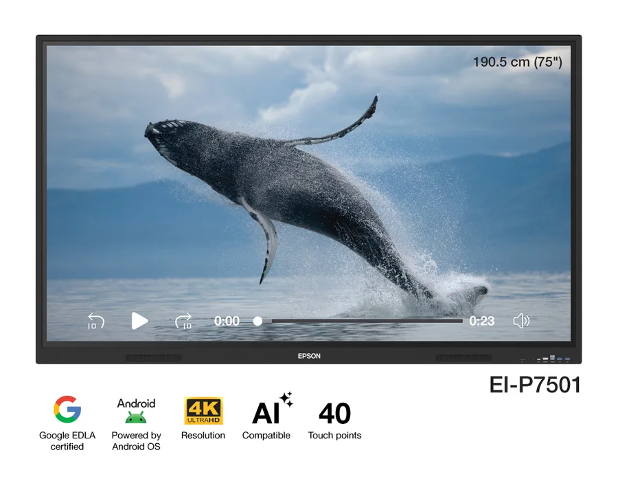 Epson EI-P7501 PowerBoardPRO 190.5cm (75”) 4K Interactive Flat Panel Display