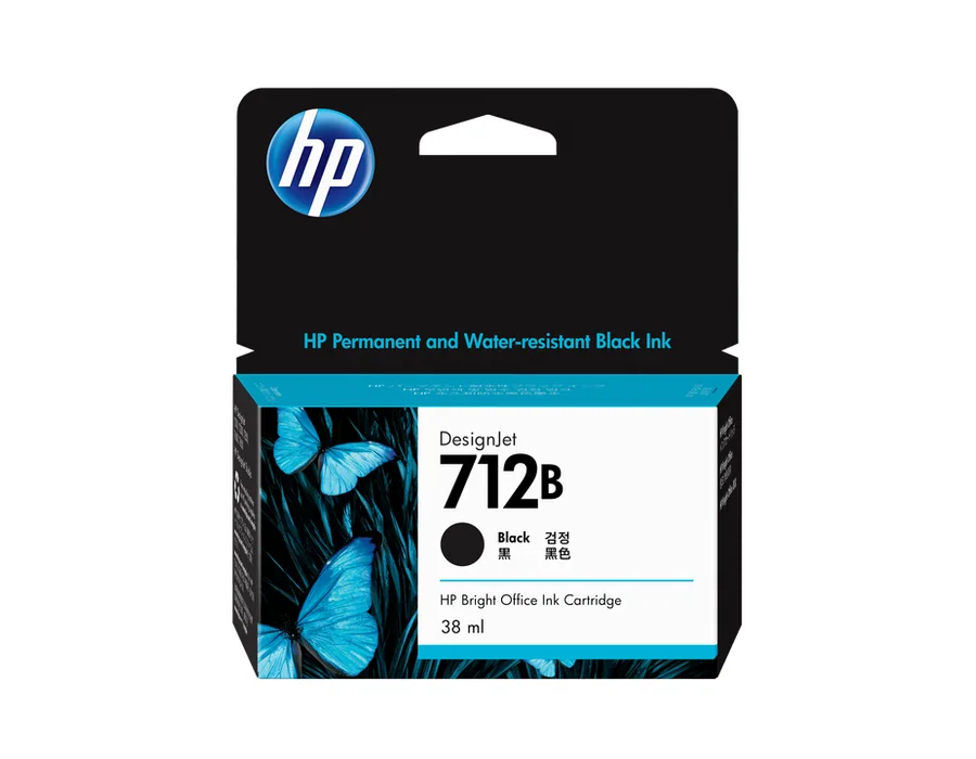 HP 712B 38-ml Black DesignJet Ink Cartridge