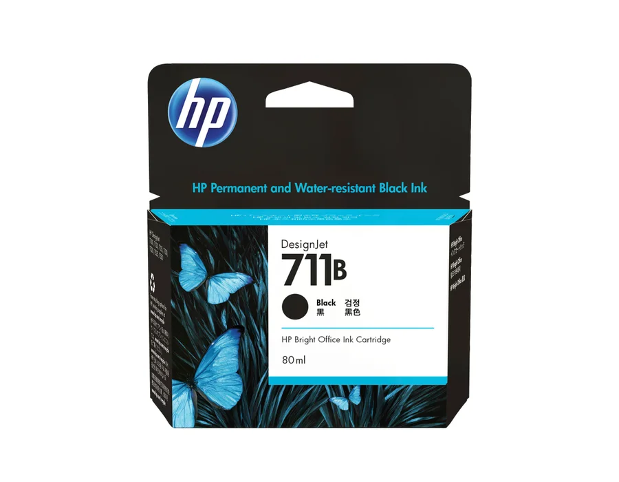 HP 711B 80-ml Black DesignJet Ink Cartridge