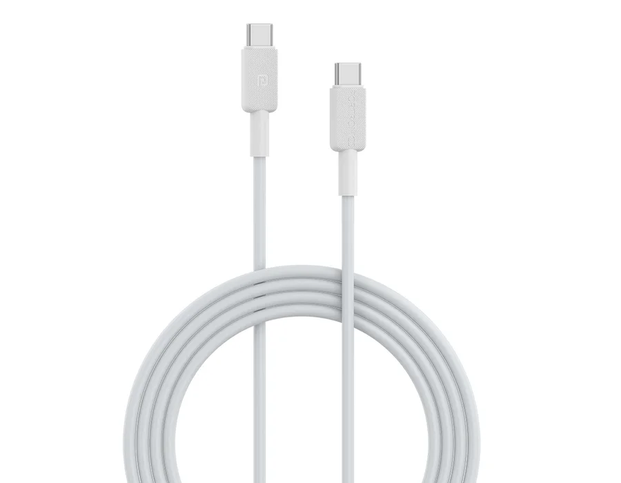 Portronics Konnect Link C Square 60W Type C to Type C Cable — White