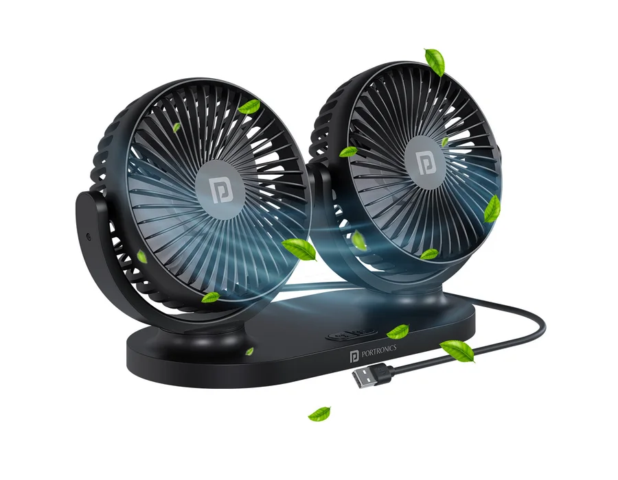 Portronics Twin Cool — Black