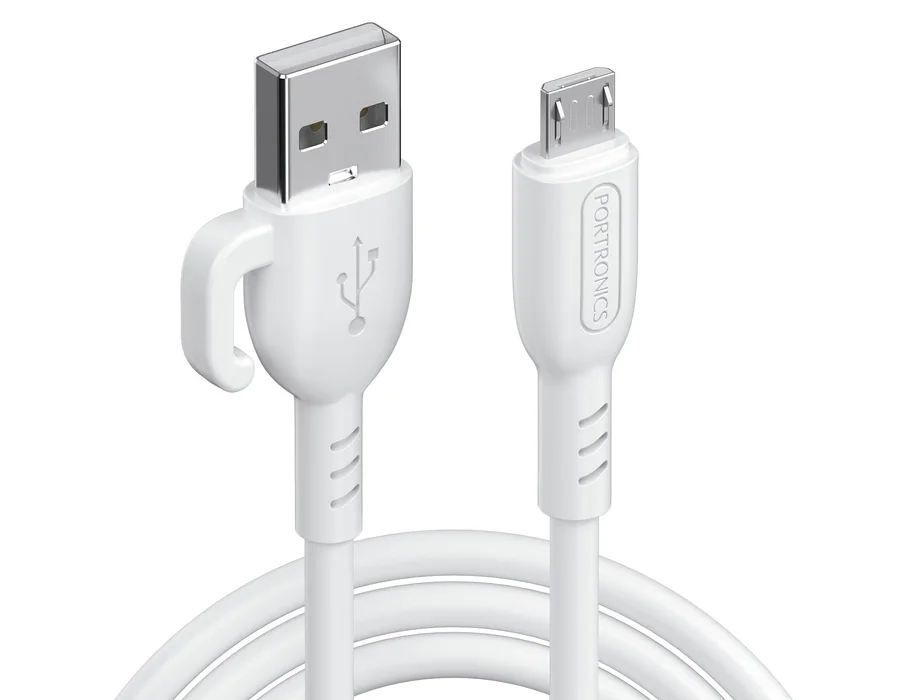 Portronics Konnect Core 3 - USB TO Micro — White