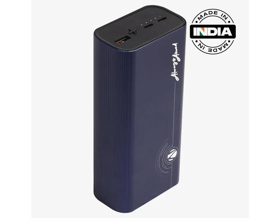 Zebronics EnergiPod 27R2 27000 mAh 65W Fast Charging, for Laptop / Mobile — Blue