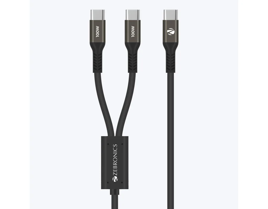Zebronics WATTZ 100CC1 (100W) 2 in 1 Type C to C Cable