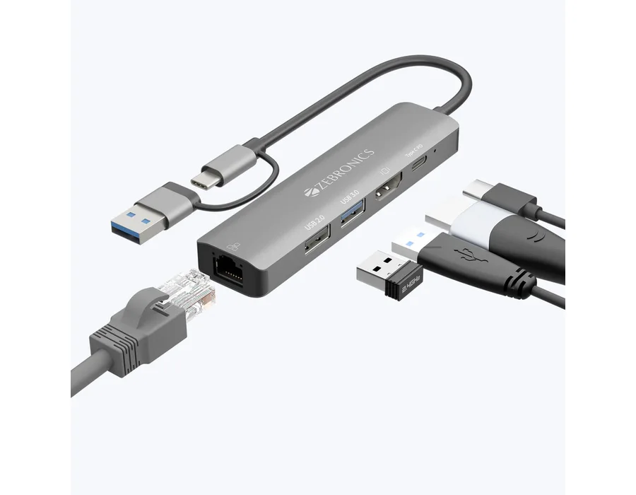 Zebronics CT51 ( 5 in 1 Design) Multiport Hub